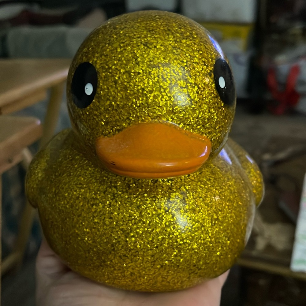 Gold glittery rubber ducky. So cute and pretty.
